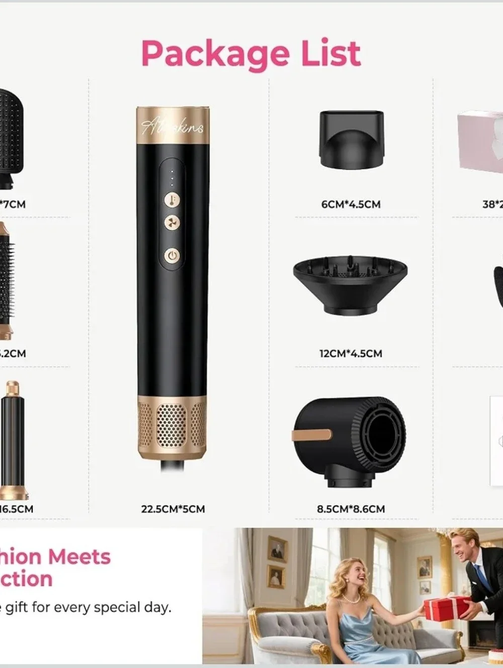 NEW! 7 in 1 Hair Multi-Styler & Blow Dryer Set: Curler, Straightener, Diffuser